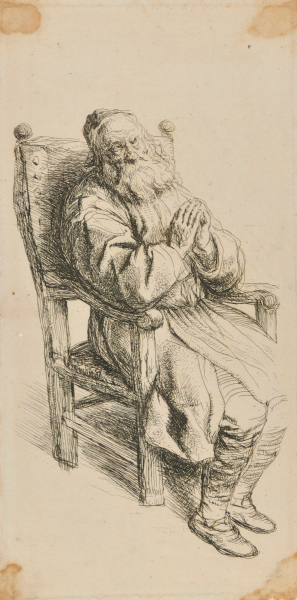 OLD MAN SITTING IN AN ARM-CHAIR