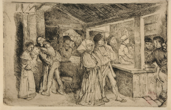 INTERIOR SCENE WITH COUPLE AT CENTER