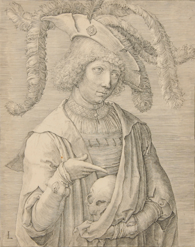 YOUNG MAN WITH A SKULL