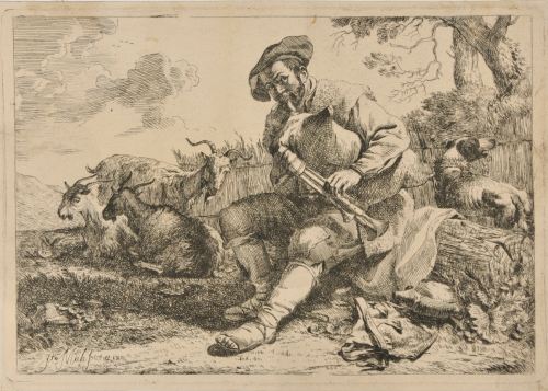 SHEPHERD PLAYING THE BAGPIPE