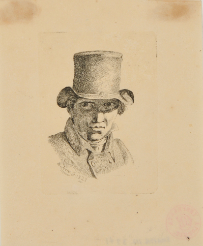 HEAD OF MAN WITH TALL HAT