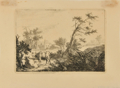 LANDSCAPE WITH TWO COWS