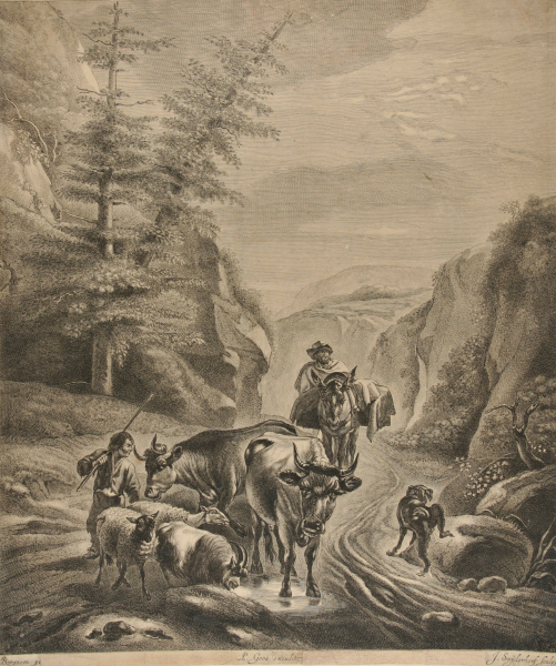 MOUNTAIN ROAD WITH RETURNING CATTLE