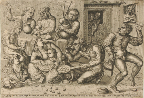 Kitchen Scene with Grotesque Figures