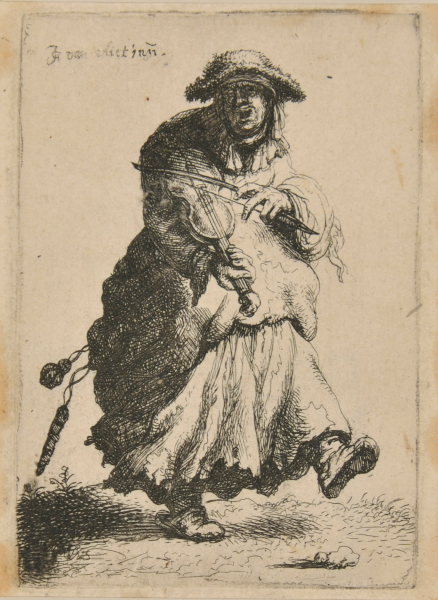 BEGGAR WOMAN PLAYING THE VIOLIN