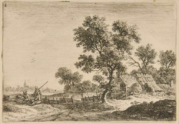 THE THREE PEASANTS ON A KNOLL OUTSIDE A HAMLET