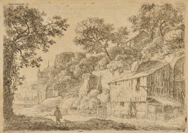 THE MAN WEARING A CLOAK AND HIS DOG