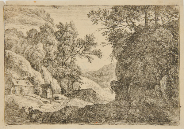 TWO COTTAGES AT THE FOOT OF A MOUNTAIN