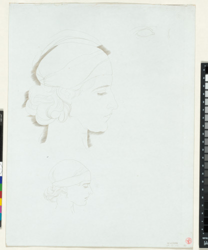 FEMALE HEAD (RECTO); SKETCH OF NUDES (VERSO)