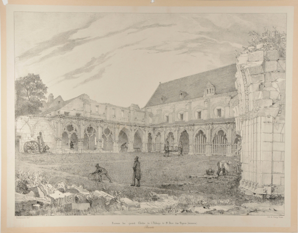 RUINES DU GRAND CLOÎTRE DE L'ABBAYE DE ST. JEAN DES VIGNES (SOISSONS), PICARDIE