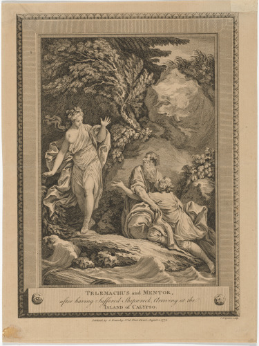 TELEMACHUS AND MENTOR AFTER HAVING SUFFERED SHIPWRECK, ARRIVING AT THE ISLAND OF CALYPSO