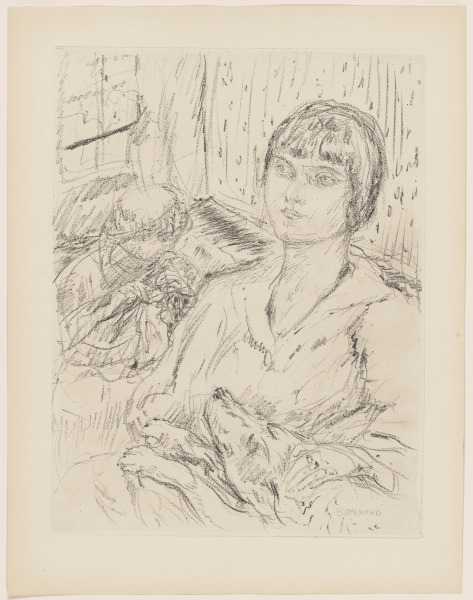 PORTRAIT OF A YOUNG GIRL WITH A DOG