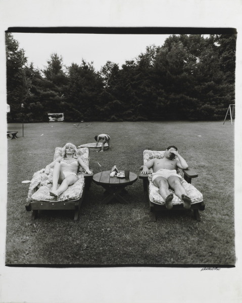 A FAMILY ON THE LAWN ONE SUNDAY IN WESTCHESTER (SUBURBAN), N.Y.