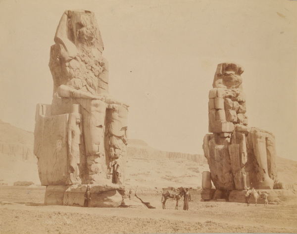 LAMA AND SHAMA, MEMNON COLOSSI, WESTERN THEBES, TEMPLE AMENHOTEP III
