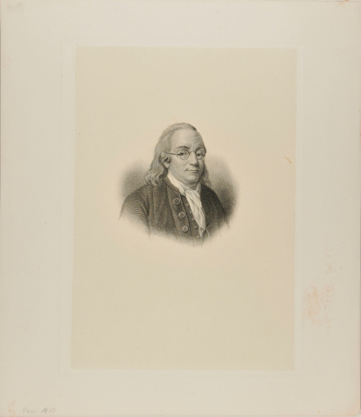 BUST, THREE-QUARTERS TO RIGHT, OF MAN WITH LONG, FLOWING HAIR, WEARING SPECTACLES