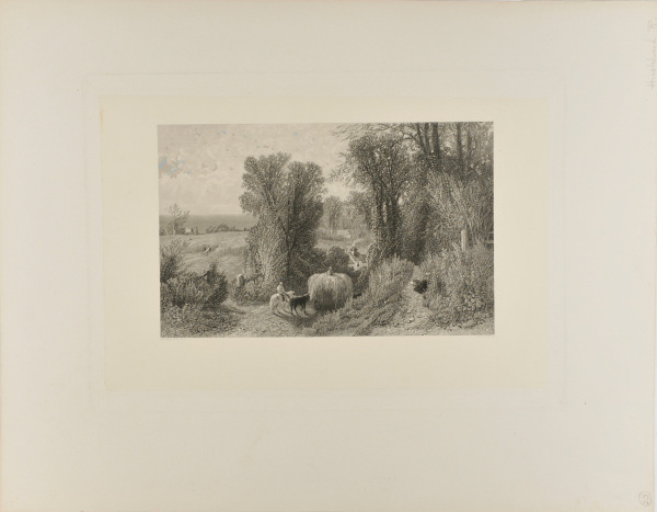 COUNTRY SCENE, WITH LOAD OF HAY RETURNING HOME