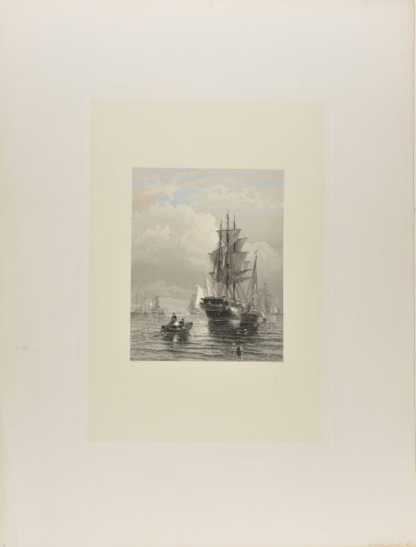 HARBOR SCENE WITH SAILING VESSELS
