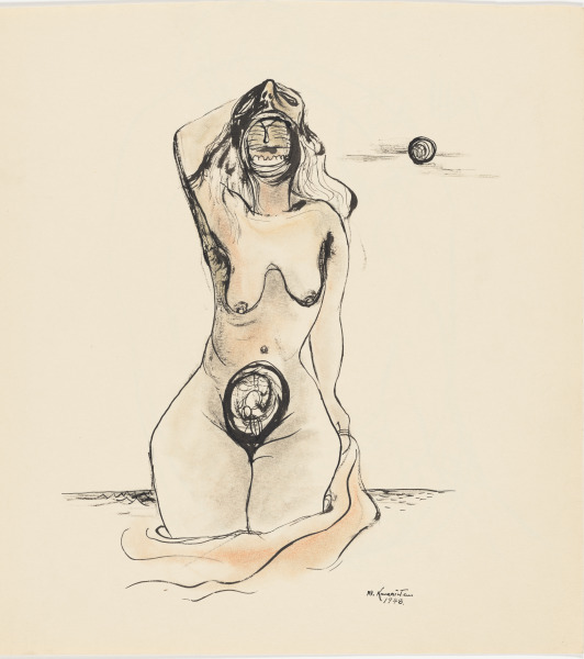 SCREAMING WOMAN IN OCEAN (RECTO); SKETCH OF A MAN AND WOMAN (VERSO)