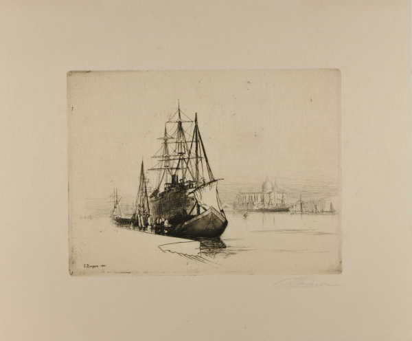 LARGE VESSEL ANCHORED IN THE GRAND CANAL, VENICE