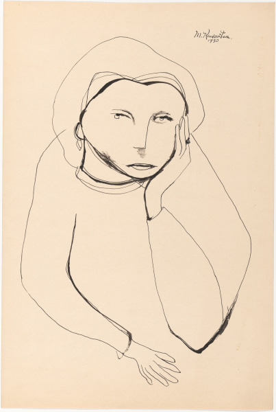 WOMAN HOLDING UP HER HEAD