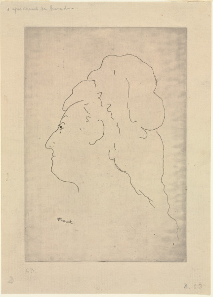PROFILE OF EVA GONZALÈS, TURNED TO THE LEFT