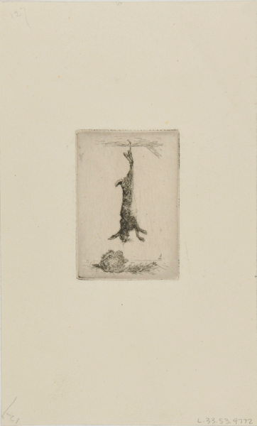 HARE HANGING BY ITS HINDFEET