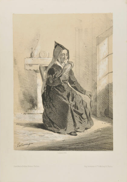 PEASANT SPINNING WOOL