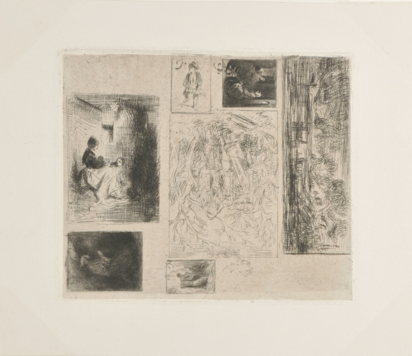 A WOMAN AND CHILDREN; RAG PICKER; WOMAN SELLING FRIED FOOD; MONK PRAYING; LANDSCAPE; HURDY-GURDY PLAYER; LANDSCAPE