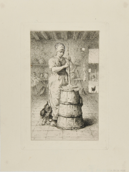 WOMAN CHURNING