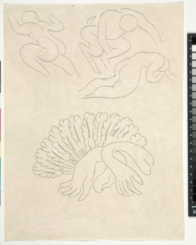 UNTITLED (FAN AND GLOVES, PUBLISHED STATE, CANCELLED WITH REMARQUES)