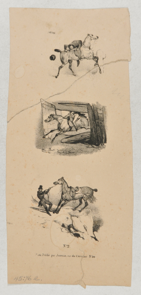 VIGNETTE FROM "THE VARIOUS PLEASURES OF EQUITATION ILLUSTRATED IN TWENTY-TWO SKETCHES WHICH ALL SHOW HORSEMEN BEING INJURED"