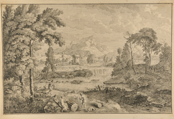 LANDSCAPE WITH RUINS IN FOREGROUND
