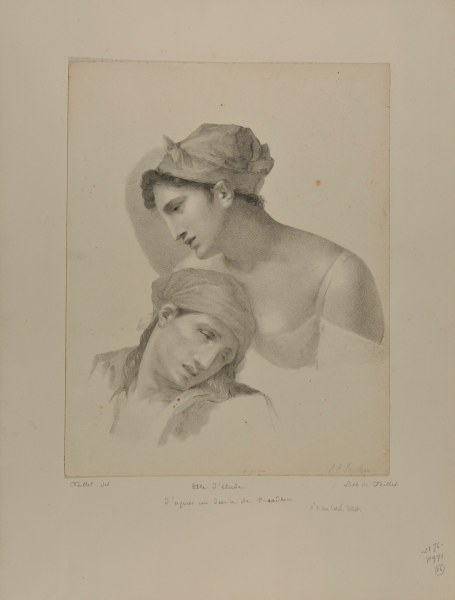 STUDIES OF HEADS FOR THE TWO ADULT FIGURES IN "THE UNHAPPY FAMILY'