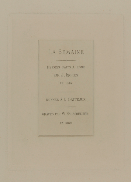 Title plate for “La Semaine”