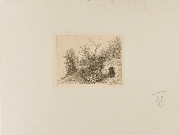 LANDSCAPE WITH FIGURE SEATED ON A HILLSIDE