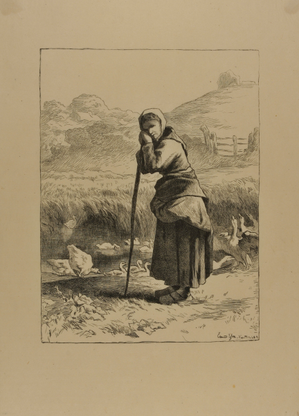 SHEPHERDESS WITH GEESE