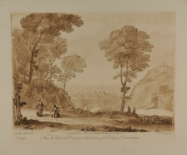 LANDSCAPE, WITH CHRIST'S APPEARANCE IN THE GARDEN, AND A VIEW OF JERUSALEM AND MOUNT CALVARY