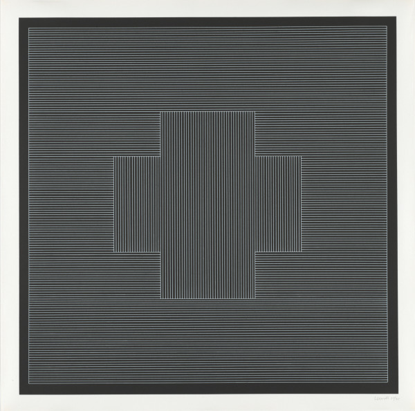 NINE GEOMETRIC FIGURES (WHITE LINES ON BLACK)