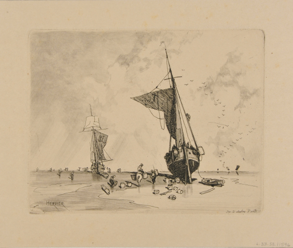 Boats Docked at Low Tide