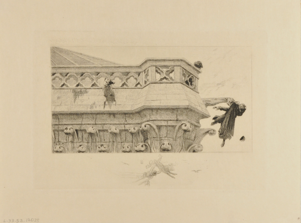 THE PRIEST HANGING FROM A GARGOYLE