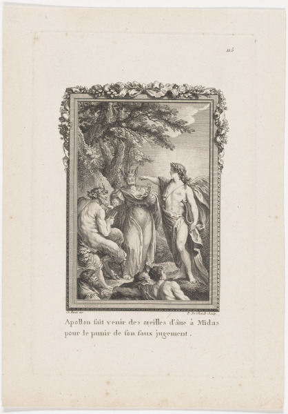 APOLLON FAIT VENIR DES OREILLES D'ÂNE À MIDAS / POUR LE PUNIR DE FON FAUX JUGEMENT