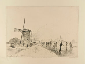 Vue de la ville de Maaslins (Hollande)