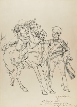 Soldier Mounting Horse