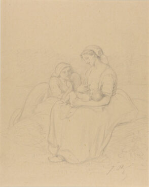 Woman Breast Feeding Her Child, Accompanied by Another Woman