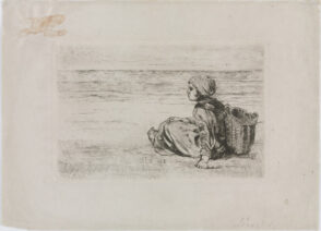 Girl with Basket Seated on the Shore