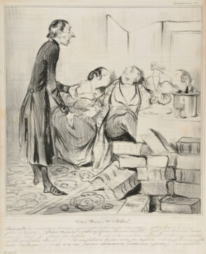 Robert Macaire Md. de Bibles. (Bertrand). Les souscripteurs disent que nous sommes des farceurs, que nous nous f…..fichons deux et ils nous f…… fichent à la porte…… (Robert Macaire). De quelles expressions vous servez vous drôle !… parlez plus décemment devant moi ou je vous f…fi….flanque par la fenêtre……..Ce sont vos airs mondains, vos paroles mondaines qui scandalisent les souscripteurs, retournez y….. s’ils vous fichent à la porte, rentrez par la fenêtre.. s’ils vous fichent un soufflet, tendez l’autre joue…… mais ne revenez pas sans abonnements, malheureux ou je vous f…. ma malédiction !