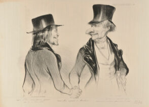 (A part) Dieu ! mon pauvre garçon….. que tu es donc laid ! (Haut) Mes respects à Madame. (A part) Quand on a une tête comme la tienne, on ne devrait pas sortir le jour.