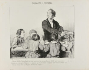 Monsieu Adophe Chamouillard vous vous montrerez donc perpétuellement difficile pour la nourriture…. je vous le déclare, vous n’êtes qu’un Sybarite…. apprenez que les Spartiates mangeaient toute l’année du brouet noir… – Mais au moins c’était pas toujours des haricots rouges!…