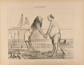 Eh bonjour! enchanté de vous rencontrer. – Comment se porte Madame ? – A merveille. – Dans l’eau, je ne vous reconnaissais pas; je vous prenais pour un lion – Vous êtes bien bon, c’est ce que tout le monde me dit.