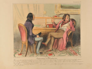 Préparation au Baccalauréat. Nous avons deux manières de vous faire recevoir : la 1ère C’est de faire passer votre examen par un autre ; la 2e c’est de vous le faire passer à vous même… – Je voudrais le passer moi même. – Bien ! … savez-vous le grec ? – Non. – Le latin ? – Pas d’avantage. – Très bien !….. vous savez les mathématiques ? – Pas le moins du monde. – Que savez-vous donc ? – Rien du tout. – Mais vous avez 200 francs ? – Certainemt. – A merveille !….. vous serez reçu jeudi prochain. Vous allez donc m’instruire en huit jours ?……. Par exemple !!!!!… je me charge de vous faire recevoir, oui ! mais de vous enseigner, non pas, non pas.